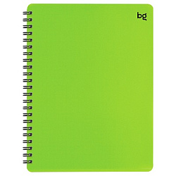 Тетрадь 48л., А5, клетка на гребне BG "Neon", пластиковая обложка, салатовая