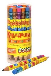 Карандаш ч/гр " Каляка-Маляка " Джамбо мультики НВ с ластиком, круглый, деревянный, заточенный, плас