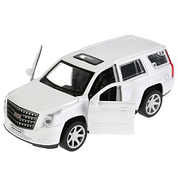 272313  Машина металл "CADILLAC ESCALADE" 12см, открыв. двери, инерц., белый в кор. Технопарк в кор.