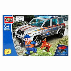 Конструктор УАЗ ПАТРИОТ спасатели, 43 дет. (легко собрать) Город мастеров в кор.2*18шт