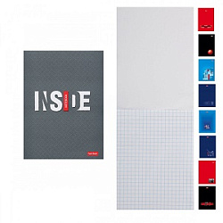 Блокнот А6  32л " Hatber " Inside, клетка, обложка - мелованная бумага, ламинация, на скобе, 6 дизай