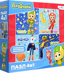 Геройчики. Пазл 4в1 (9-16-25-36). Флай и друзья. 07908