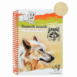 Скетчбук А5, 80л, БЕЛЫЙ ВОЛК (СК-0027/80-3293)на спирали,7БЦ,глянц. лам.