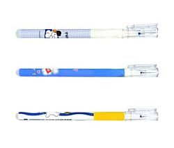 Ручка пиши-стирай " KWELT " Puppy, гелевая 0,5мм синяя, с силиконовым ластиком, ассорти 3 дизайна, п