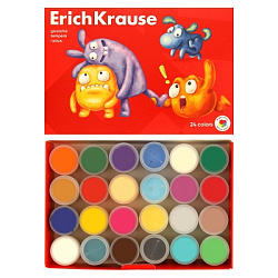 Гуашь " Erich Krause " Jolly Friends 24цв*20мл, картонная упаковка