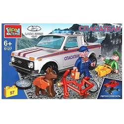 Конструктор LADA 4х4 ПИКАП СЛУЖБА спасения,57 дет. (легко собрать) Город мастеров в кор.2*18шт