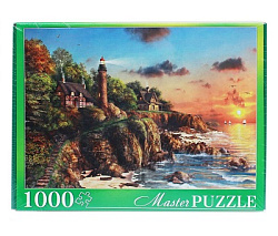 Masterpuzzle. ПАЗЛЫ 1000 элементов. МГМП1000-6914 ДОМИНИК ДЭВИСОН. МАЯК НА ЗАКАТЕ