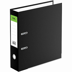 Папка-регистратор СТАММ "Эксперт", 80мм, бумвинил, с карм. на корешке, нижний метал. кант, черная