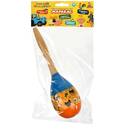 Игрушка деревянная СИНИЙ ТРАКТОР маракас 1 шт. пак. Буратино в кор.200шт