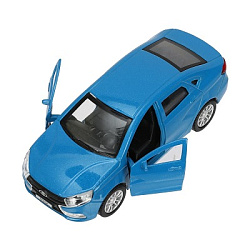 Машина металл LADA vesta 11,5 см, двери, синий, кор. Технопарк в кор.2*36шт