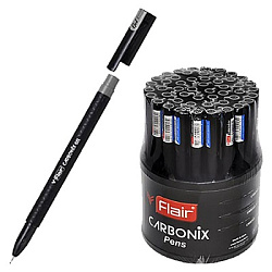 Ручка гелевая " Flair " Carbonix-II черная 0,5мм, толщина письма 0,25мм, игольчатый пишущий узел, те