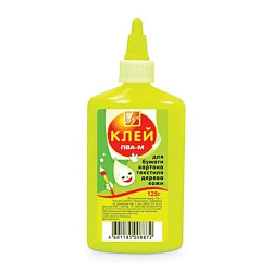 Клей ПВА " Луч " желтый флакон 125 г ( бумага, картон, кожа, ткань, дерево )