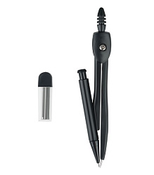 Циркуль ArtSpace с механическим карандашом, 117мм, черный, с грифелями, в пластиковом пенале