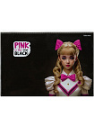 Папка-конверт на молнии, А4, 180мкм, PINK&BLACK (ПК-8680) кратно 12