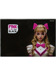 Папка-конверт на молнии, А4, 180мкм, PINK&BLACK (ПК-8680) кратно 12