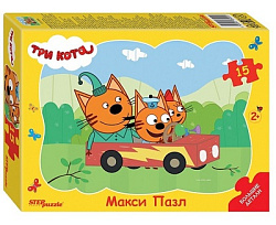 Контурный МАКСИ пазл 15 эл. "Три кота" (АО "СТС")
