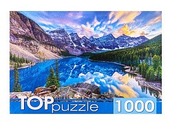 TOPpuzzle. ПАЗЛЫ 1000 элементов. ГИТП1000-4135 Канада. Рассвет над озером Морейн