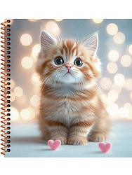 Записная книжка А6 80л. МИЛЫЙ КОТИК - 9 (ЗК80-0751) цветная спираль