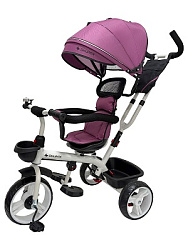 Велосипед трёхколесный с ручкой НЕПТУН (колеса EVA 10"/8" поворот.сиденье) розовый (Арт. ВЛ-2774)