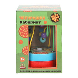 Игрушка деревянная Чебурашка лабиринт, коробка Буратино в кор.125шт