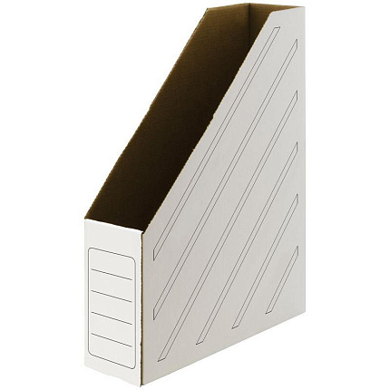 Накопитель-лоток архивный OfficeSpace (микрогофрокартон), ширина 75мм, белый