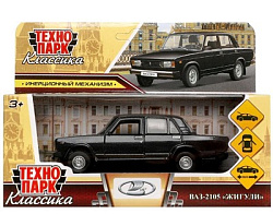 380533 Машина металл LADA ваз-2105 1997 12 cm, двери, багаж, инерц.черный, кор. Технопарк в кор.2*36