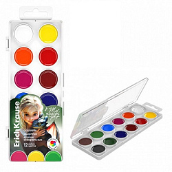 Краски акварельные без кисти Magic pet 12цв " EK " пластиковая упаковка, европодвес
