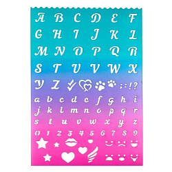 Трафарет " deVente " Degrade 210*297*0,5 мм, буквы и цифры,  для оформления блокнотов, плакатов, скр