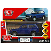 Машина металл LADA 4x4 12 см, двери, багаж, инерц, синий, кор. Технопарк в кор.2*36шт