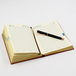 Ежедневник А5 иск.кожа 192л полудат.срез золото FLEGMATIK PRIORI арт.19525 (1/48шт)